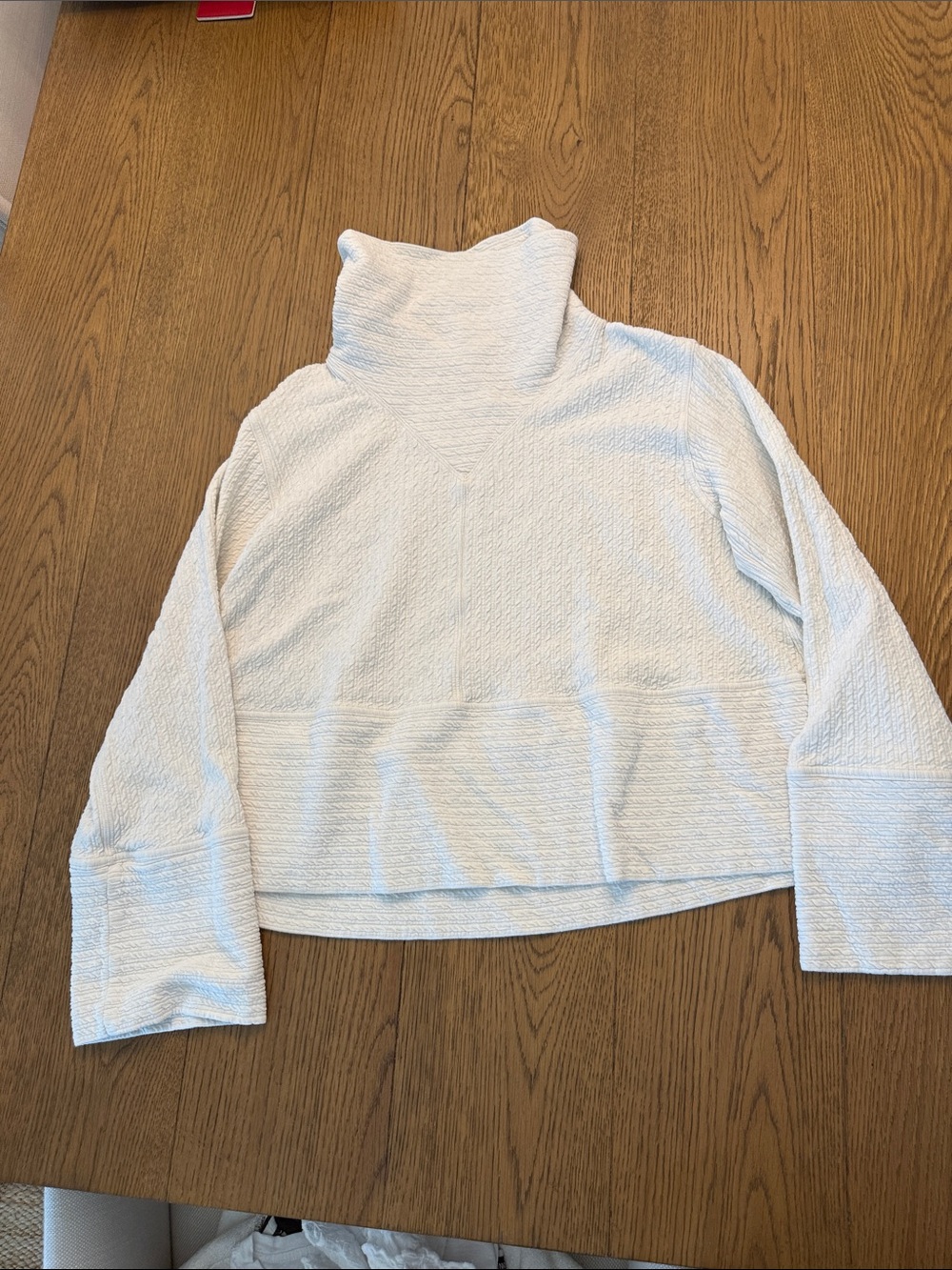 lululemon Light Cream Textured Turtleneck Sweater